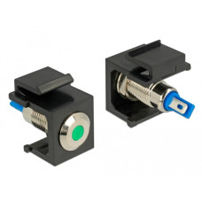 DeLOCK Keystone LED grün 6 V flach, Keystone-Modul(schwarz, für Keystone Halterungen mit 19,2x14,9 mm)