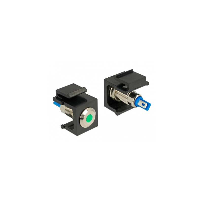 DeLOCK Keystone LED grün 6 V flach, Keystone-Modul(schwarz, für Keystone Halterungen mit 19,2x14,9 mm)