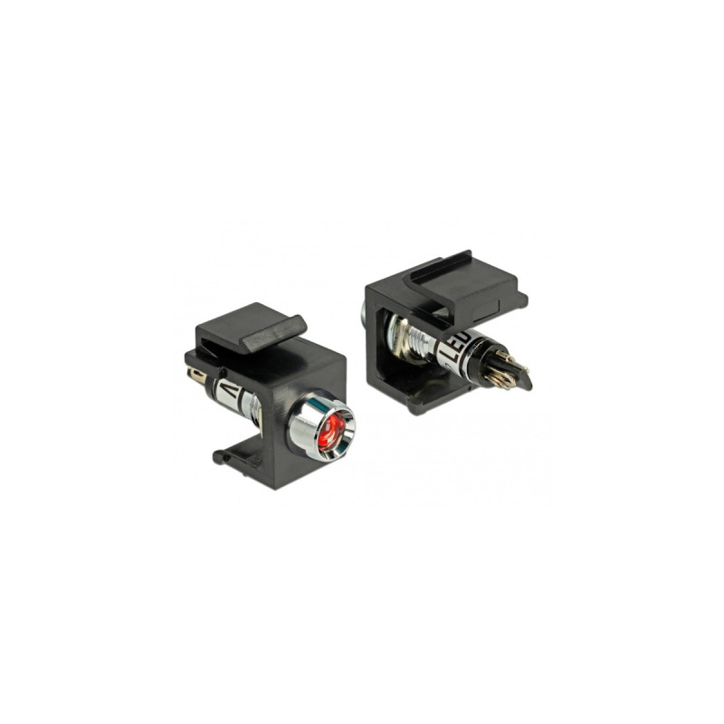 DeLOCK Keystone LED rot 6 V, Keystone-Modul(schwarz, für Keystone Halterungen mit 19,2x14,9 mm)