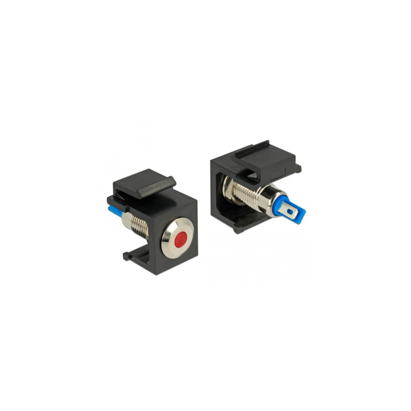DeLOCK Keystone LED rot 6 V flach, Keystone-Modul(schwarz, für Keystone Halterungen mit 19,2x14,9 mm)
