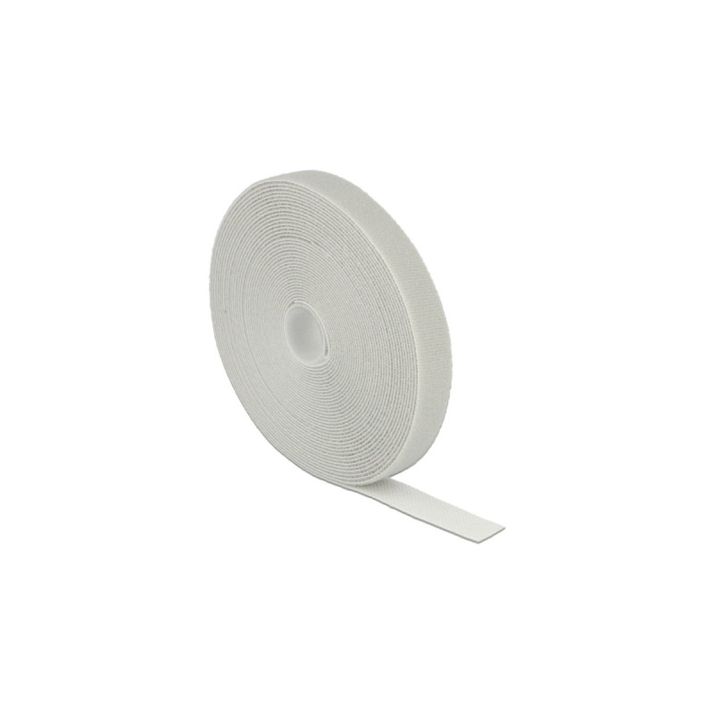 DeLOCK Klettband auf Rolle, 10 Meter x 20mm, Kabelbinder(grau)