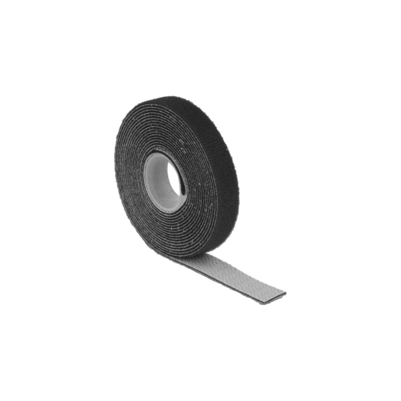 DeLOCK Klettband auf Rolle, 1 Meter x 13mm, Kabelbinder(schwarz)