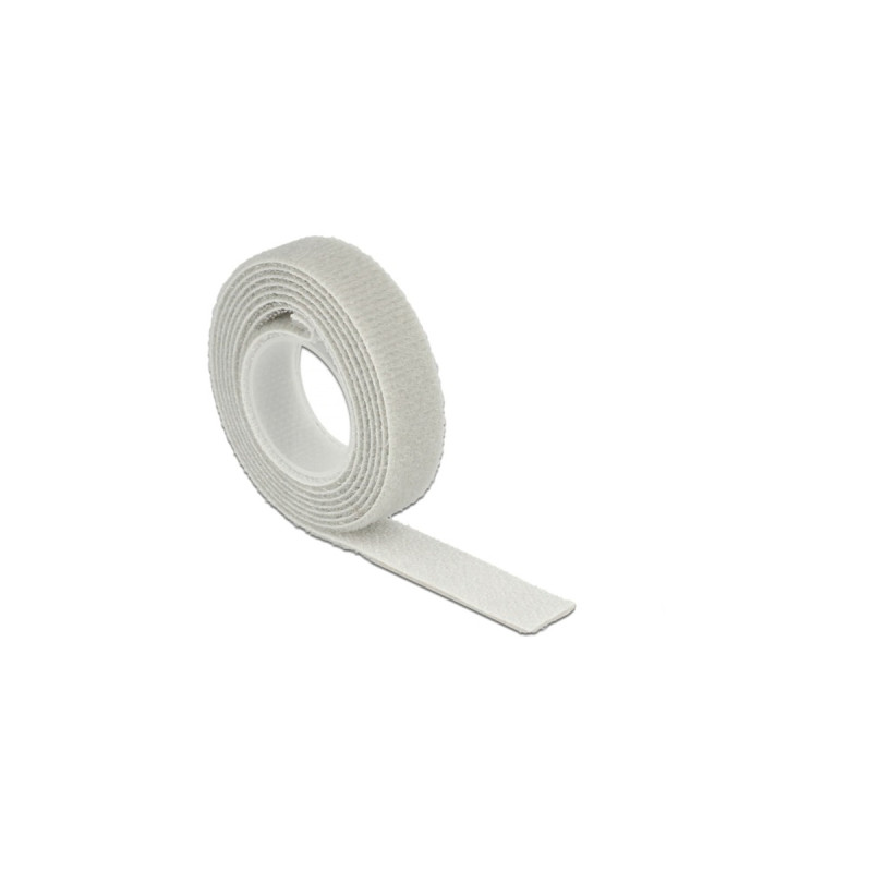 DeLOCK Klettband auf Rolle, 1 Meter x 13mm, Kabelbinder(grau)