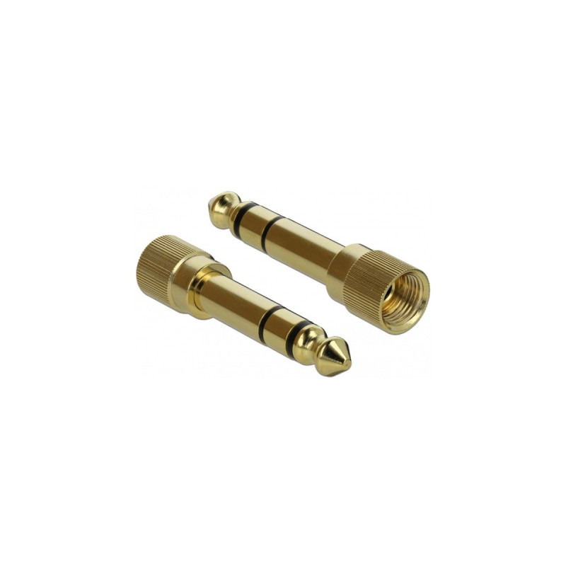 3,5mm 3Pin Stecker(schwarz, 0,5 Meter, mit zwei 6,35mm Schraubadaptern)