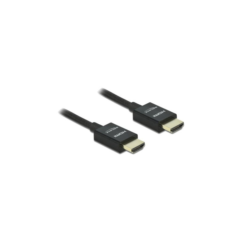 DeLOCK Koaxiales High Speed HDMI-Kabel 48 Gbps 8K 60Hz(schwarz, 0,5 Meter)