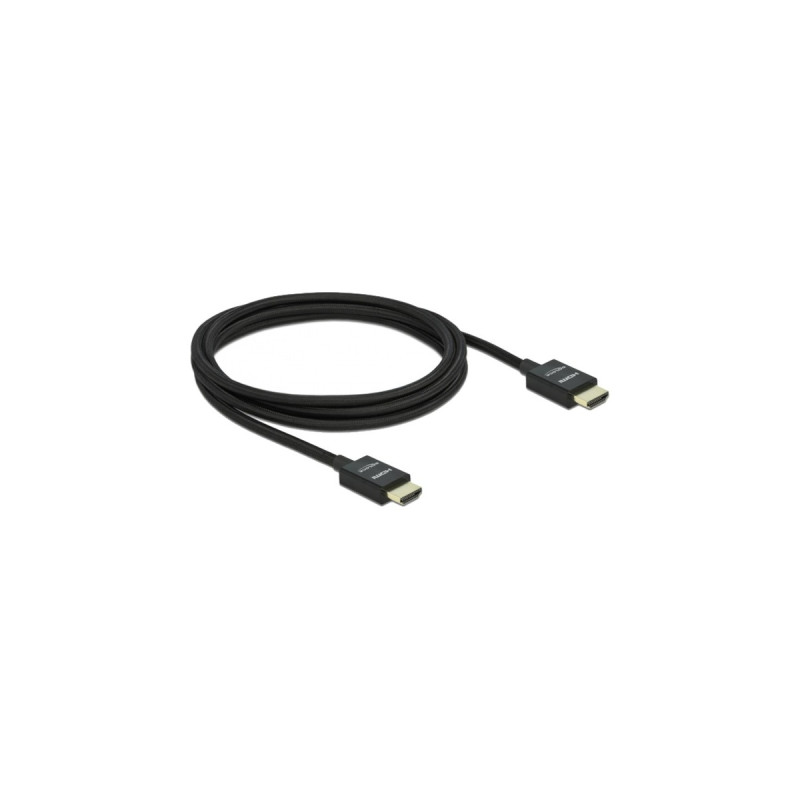 DeLOCK Koaxiales High Speed HDMI-Kabel 48 Gbps 8K 60Hz(schwarz, 2 Meter)