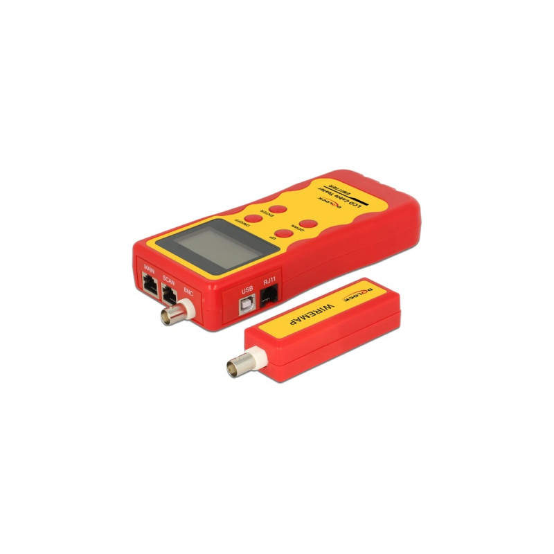 DeLOCK LCD Kabeltester RJ45 / RJ12 / BNC / USB(rot)