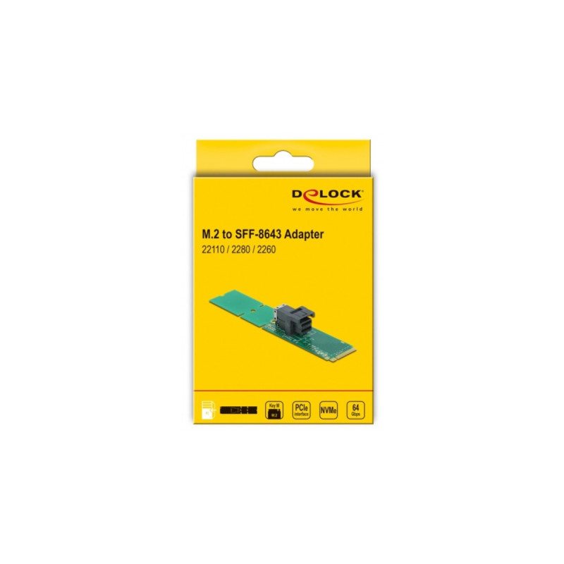 DeLOCK M.2 Key M zu SFF-8643 NVMe 22110 / 2280 / 2260, Schnittstellenkarte