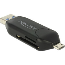 DeLOCK Micro USB OTG Kartenleser + USB 3.0 A Stecker(schwarz)