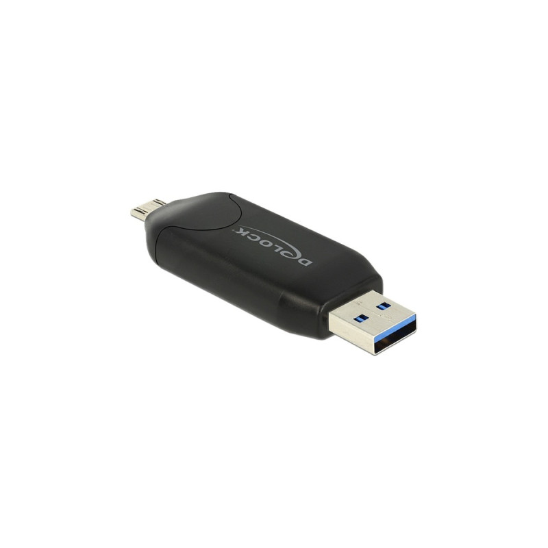 DeLOCK Micro USB OTG Kartenleser + USB 3.0 A Stecker(schwarz)
