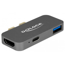 DeLOCK Mini Dockingstation für MacBook 5K(grau, Thunderbolt (USB-C), USB-A, HDMI)
