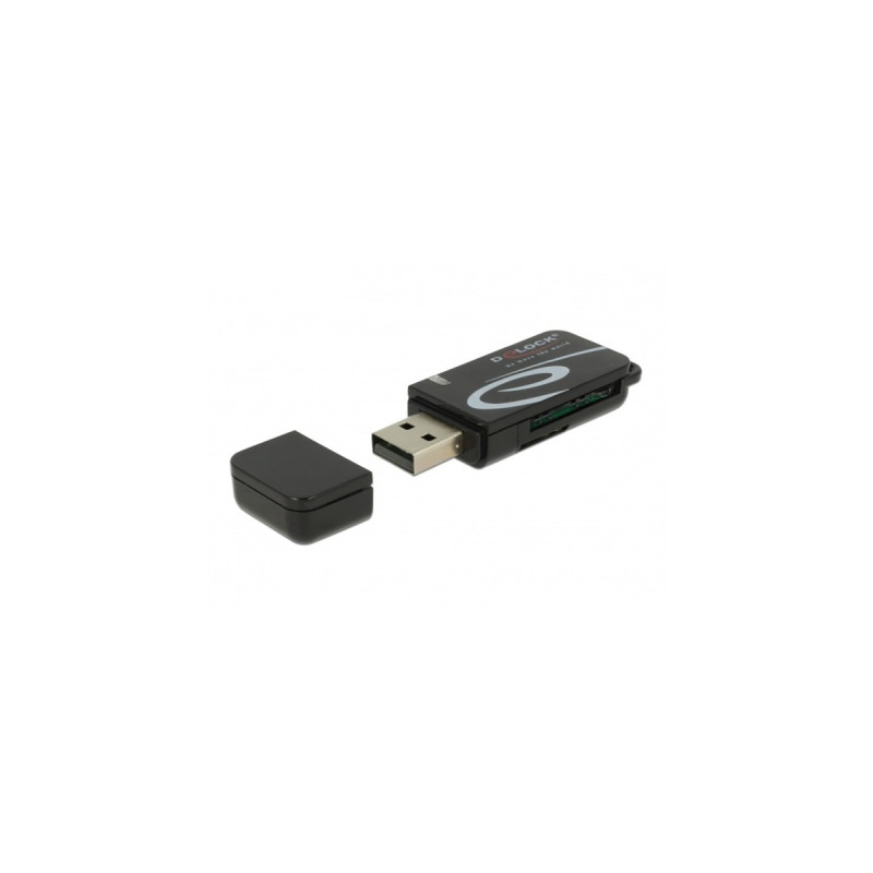 DeLOCK Mini USB 2.0 Card Reader, Kartenleser(schwarz)
