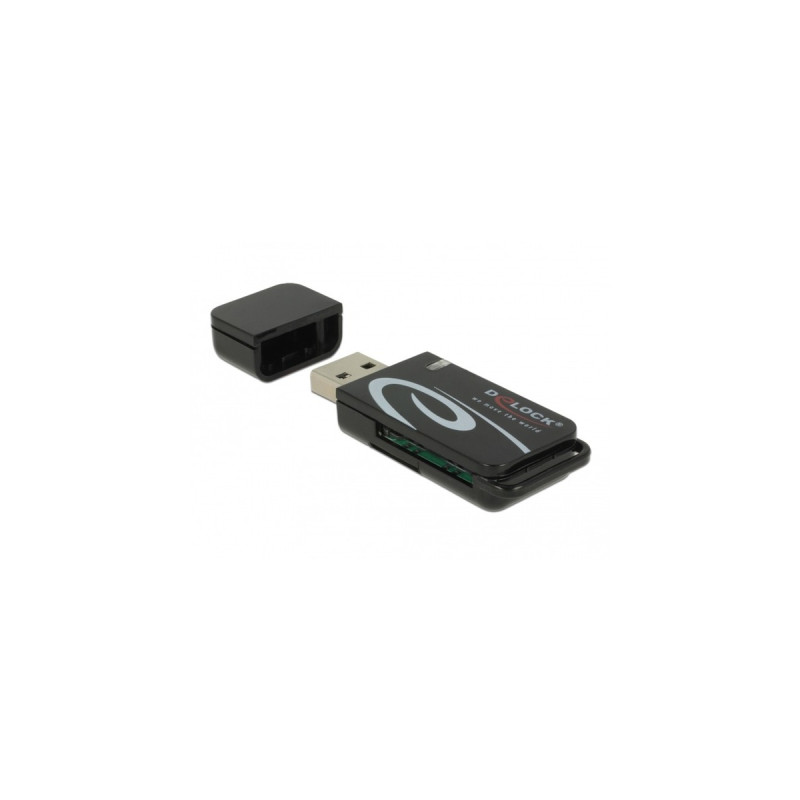 DeLOCK Mini USB 2.0 Card Reader, Kartenleser(schwarz)