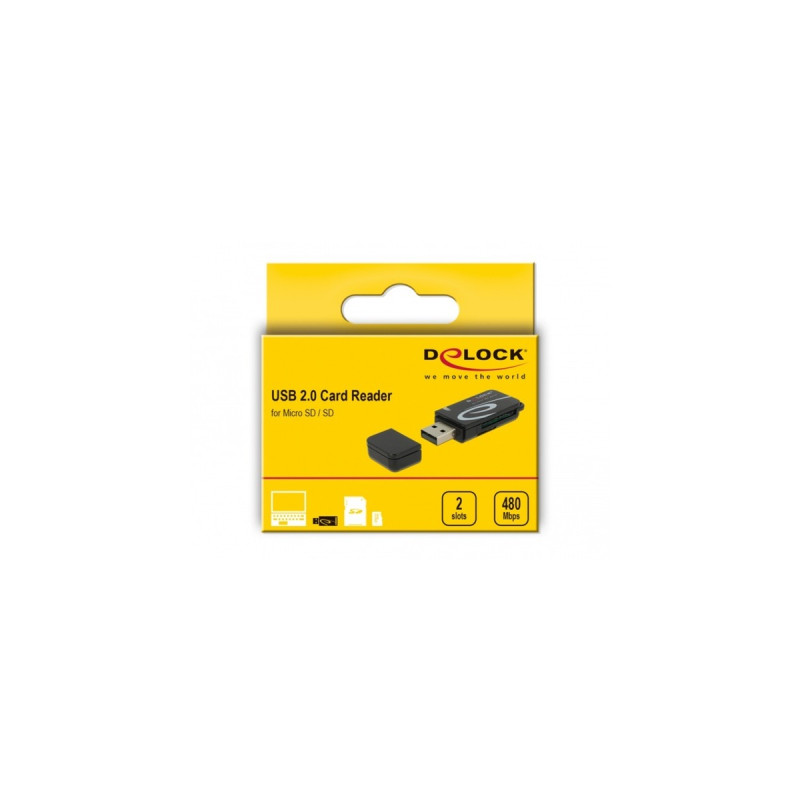 DeLOCK Mini USB 2.0 Card Reader, Kartenleser(schwarz)
