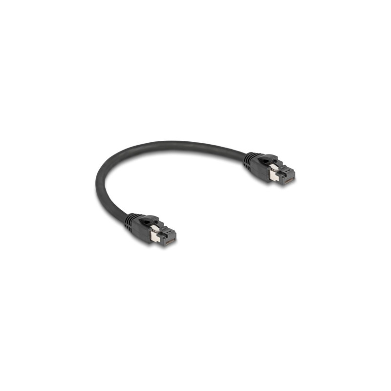 DeLOCK Netzwerkkabel RJ-45 Cat.8.1 S/FTP, bis 40 Gbps(schwarz, 25cm)