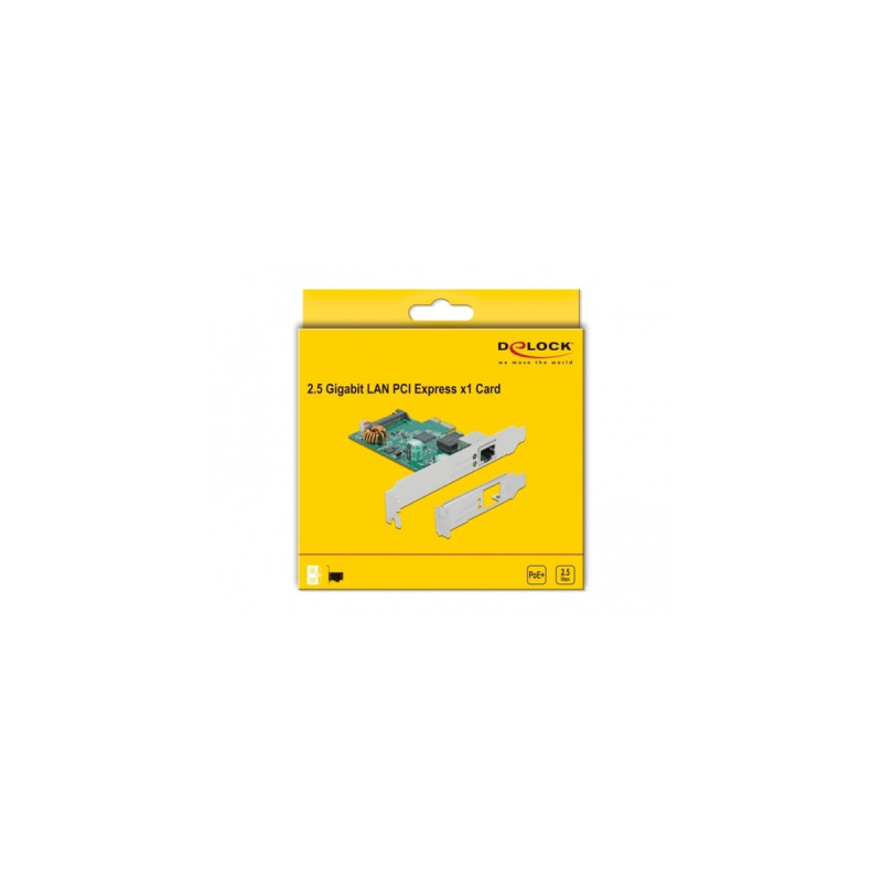 DeLOCK PCI Express x1 Karte 1 x RJ45 2,5 Gigabit LAN PoE+ RTL8125, LAN-Adapter