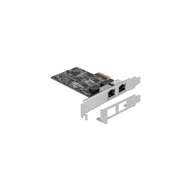 DeLOCK PCI Express x2 Karte auf 2 x RJ45 2,5 Gigabit LAN RTL8125, LAN-Adapter