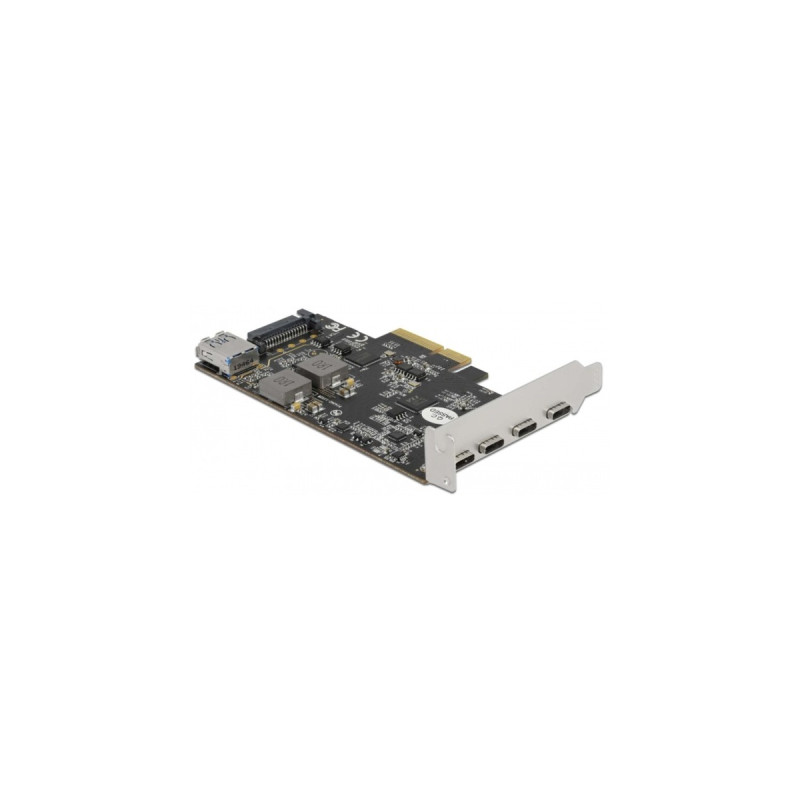 DeLOCK PCI Express x4 Karte zu 4 x USB Type-C + 1 x USB Typ-A - SuperSpeed USB 10 Gbps - Low Profile Formfaktor, USB-Controller