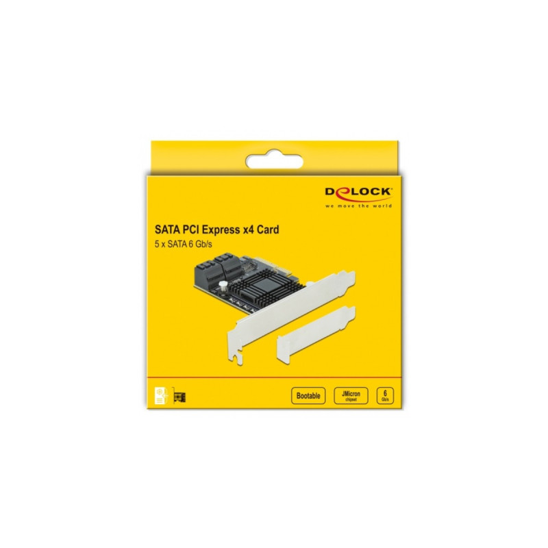 DeLOCK PCIe 5P SATA x4 LP, Schnittstellenkarte
