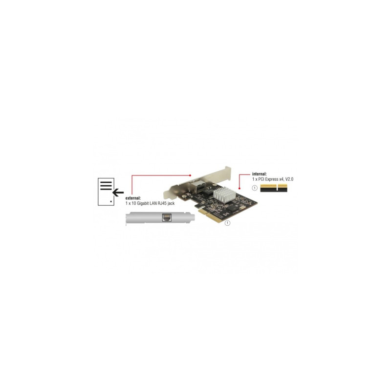 1x 10 Gigabit LAN NBASE-T RJ45, LAN-Adapter