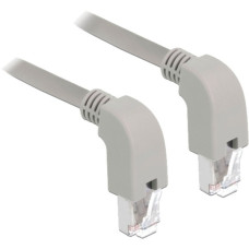 DeLOCK Patchkabel RJ45 Cat.6a S/FTP(grau, 50cm, gewinkelte Stecker 2x unten)