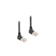 DeLOCK Patchkabel RJ-45 Cat.6a S/FTP, Slim 90° gewinkelt(schwarz, 5 Meter, nach unten abgewinkelte Stecker)