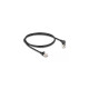 DeLOCK Patchkabel RJ-45 Cat.6a S/FTP, Slim 90° gewinkelt(schwarz, 1 Meter, 1x gerader, 1x unten abgewinkelter Stecker)