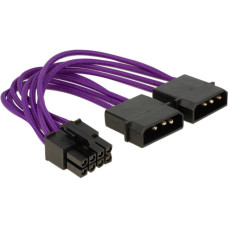 2x 4Pin, Adapter(violett, Textilummantelung)