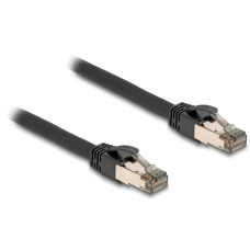DeLOCK RJ-45 Netzwerkkabel Cat.6a U/FTP ultra flexibel(schwarz, 1 Meter, innerer Edelstahlmantel)