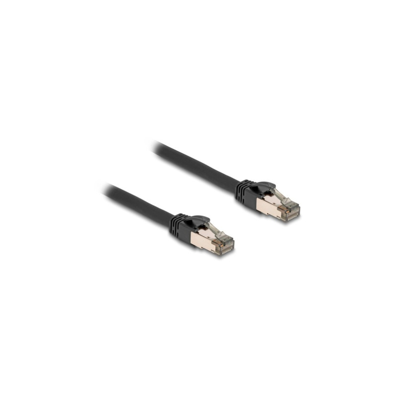 DeLOCK RJ-45 Netzwerkkabel Cat.6a U/FTP ultra flexibel(schwarz, 2 Meter, innerer Edelstahlmantel)
