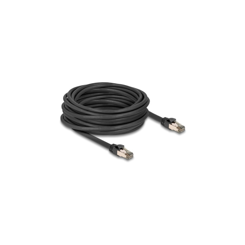 DeLOCK RJ-45 Netzwerkkabel Cat.6a U/FTP ultra flexibel(schwarz, 10 Meter, innerer Edelstahlmantel)