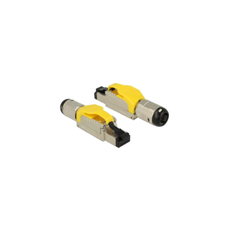 DeLOCK RJ-45 Stecker feldkonfektionierbar Cat.6a(gelb, Metallgehäuse)