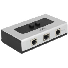 DeLOCK RJ-45 Umschalter, Switch(grau/schwarz, 2-Port, manuell, bidirektional)