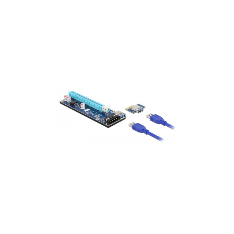 DeLOCK Riser Karte PCI Express x1 zu x16 mit 60 cm USB Kabel, Riser Card