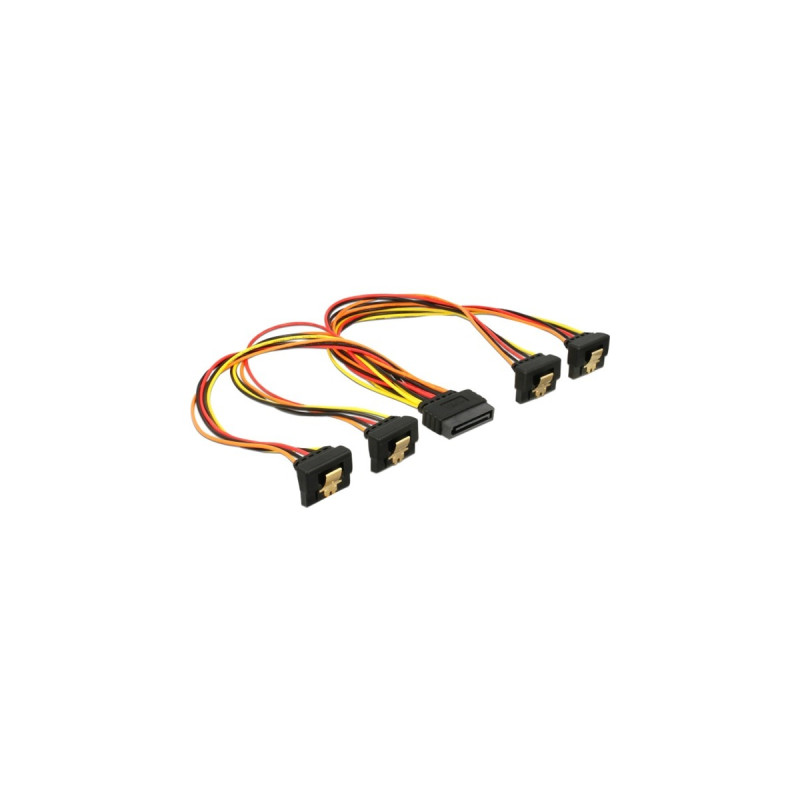 4x Buchse, gewinkelt (unten), Kabel(30cm)