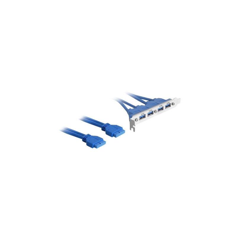 DeLOCK Slotblech USB3.0 Pin Header 19Pin, Slotblende(4 Port)