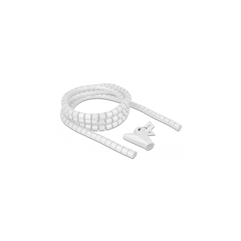DeLOCK Spiralschlauch mit Einziehwerkzeug, 2,5 Meter x 20mm, Kabelschlauch(weiß)