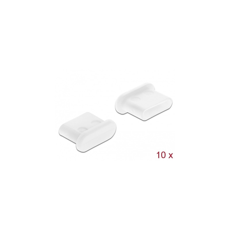 DeLOCK Staubschutz für USB Type-C Buchse, Schutzkappe(weiß, 10 Stück)