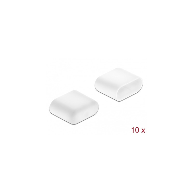 DeLOCK Staubschutz für USB Type-C Stecker, Schutzkappe(weiß, 10 Stück)