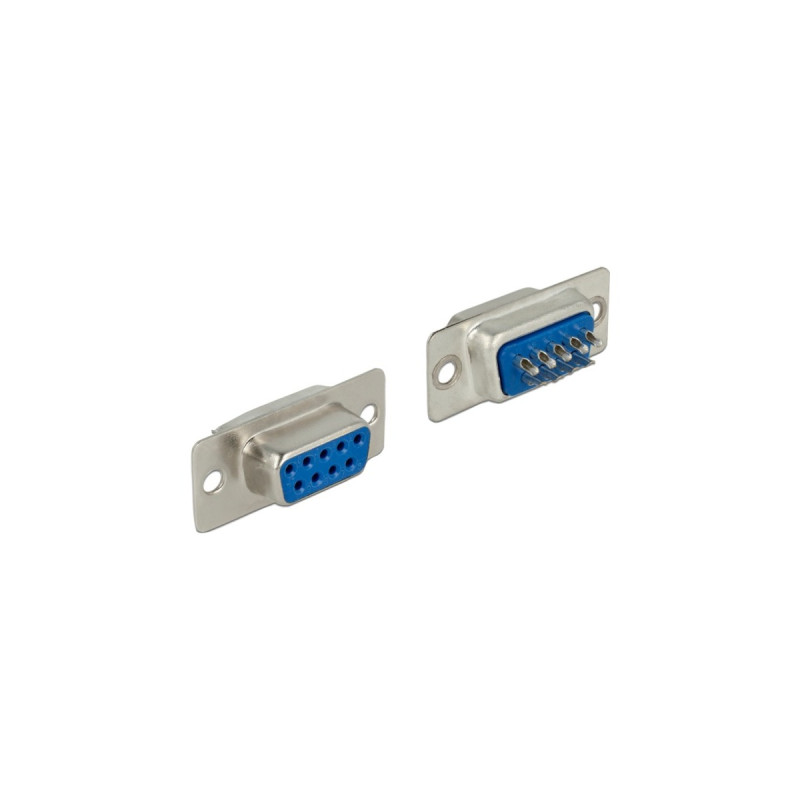 DeLOCK Steckverbinder Sub-D 9Pin Buchse, Lötversion, Stecker(silber, frei belegbar)