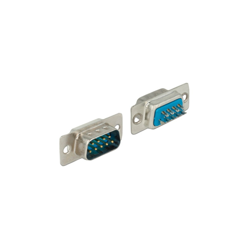 DeLOCK Steckverbinder Sub-D 9Pin Stecker, Lötversion(silber, frei belegbar)