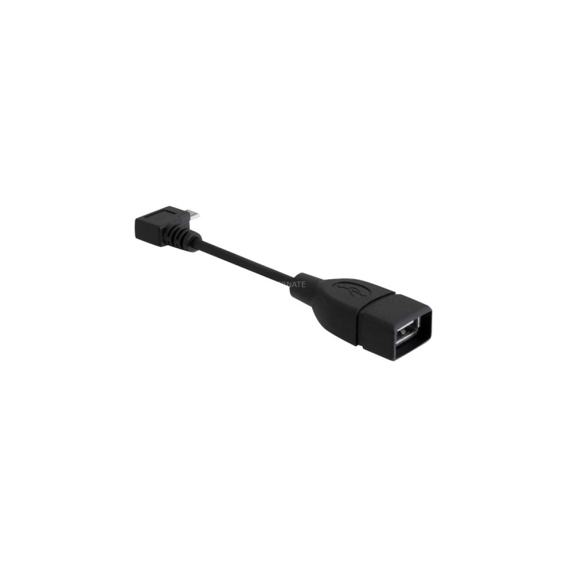 USB-A Buchse(schwarz, 11cm, OTG Funktion (On-The-Go), rechts / links abgewinkelt)