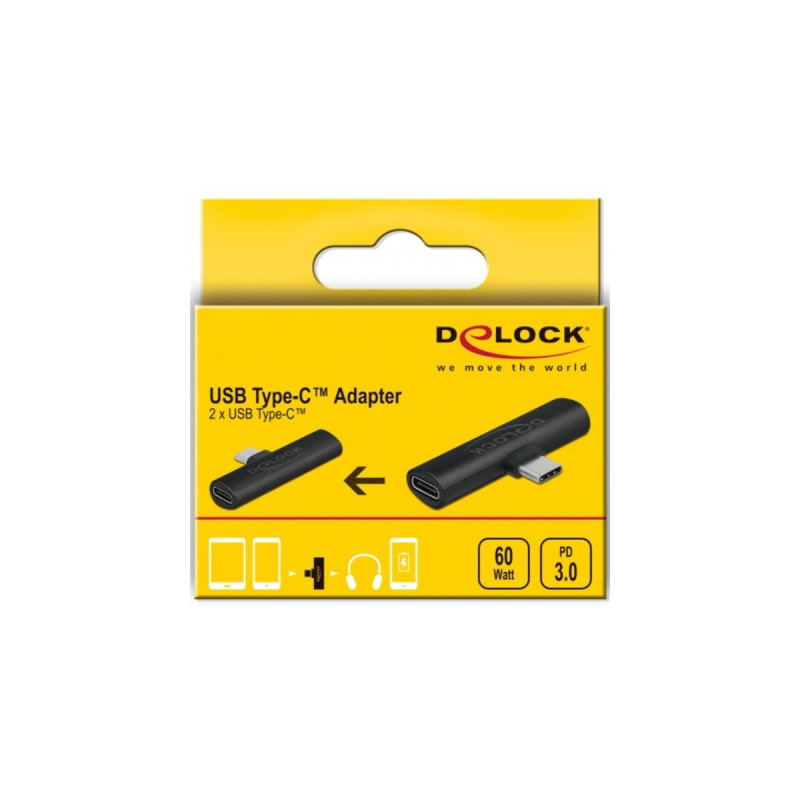 2x USB-C Buchse(schwarz, PD, Laden mit bis zu 60 Watt)