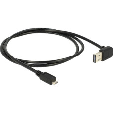 Micro-USB Stecker(schwarz, 1 Meter, nach oben / unten abgewinkelt)