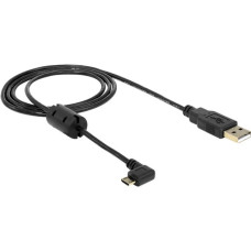 Micro-USB Stecker 270°(schwarz, 1 Meter, rechts / links abgewinkelt)