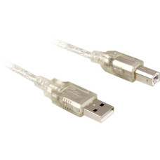USB-B Stecker(transparent, 0,5 Meter)