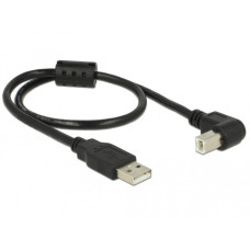 USB-B Stecker 90°(schwarz, 0,5 Meter, nach oben / unten abgewinkelt)