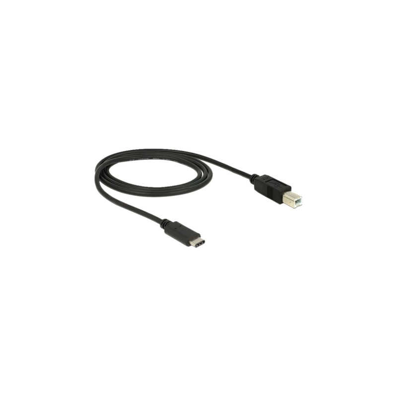 USB-B Stecker(schwarz, 1 Meter)