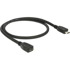 Micro-USB Buchse(schwarz, 0,5 Meter, doppelt geschirmt)