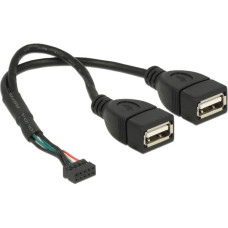 2x USB-A Buchse(schwarz, 20cm)